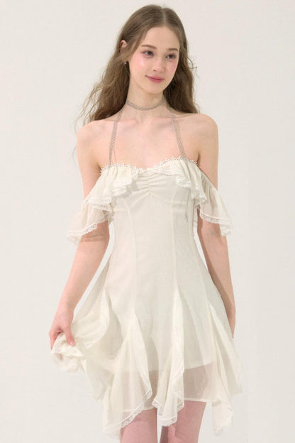 Fairy-Like Ruffled Lace Dress
