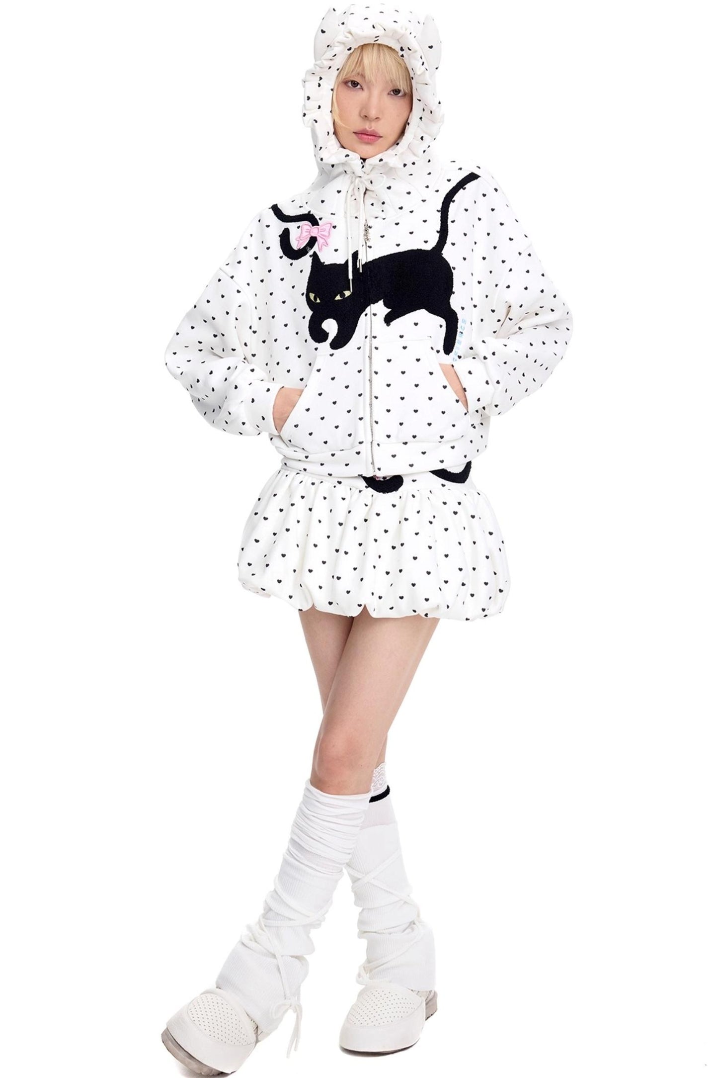 Love Polka Dot Cat Ear Jacket