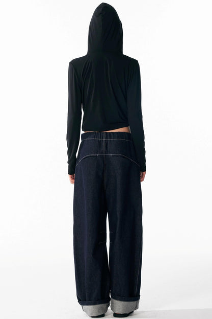 Slim Lace-Up Hooded Long Sleeve Base Shirt