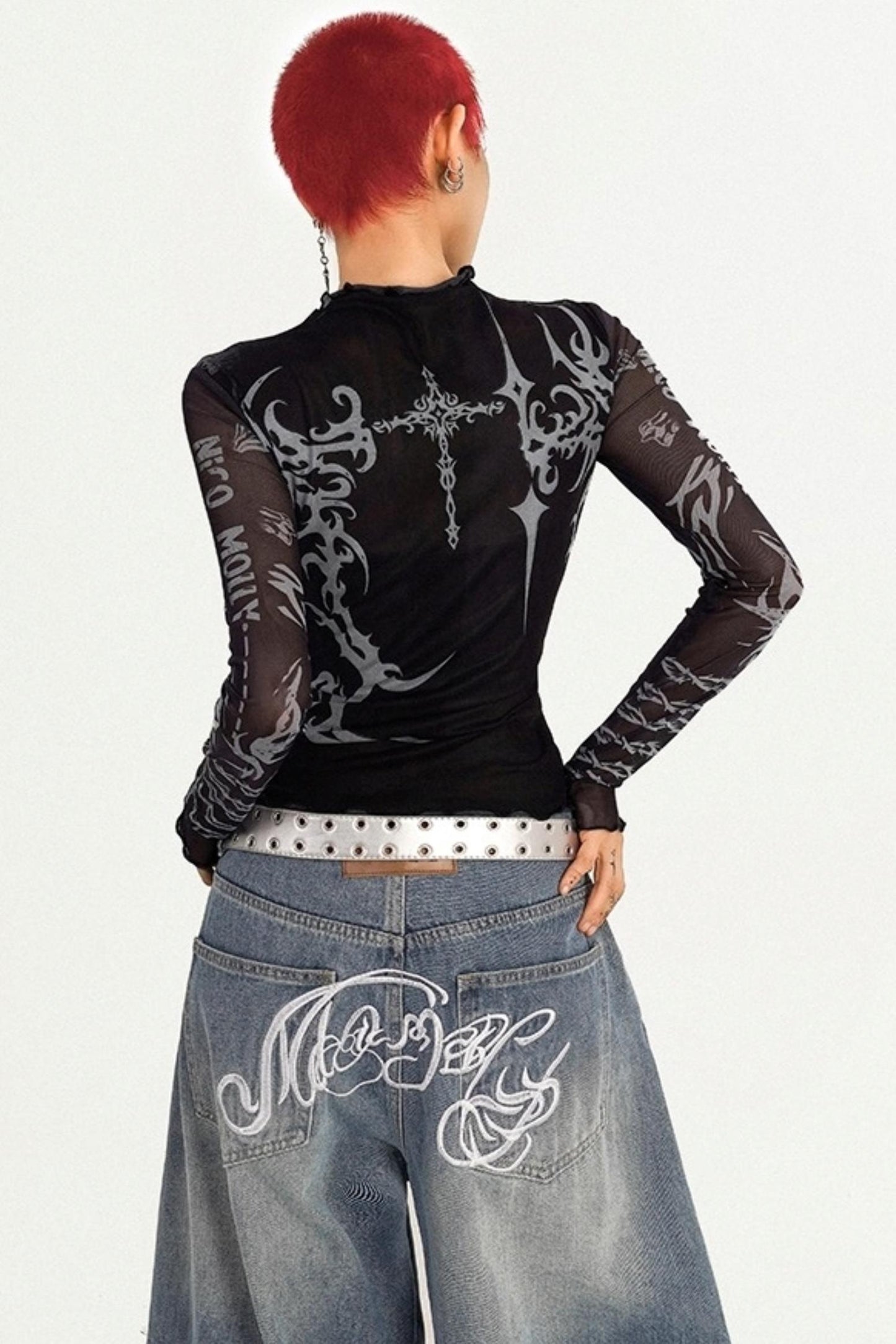 Spice Girl Mesh Long Sleeve Top