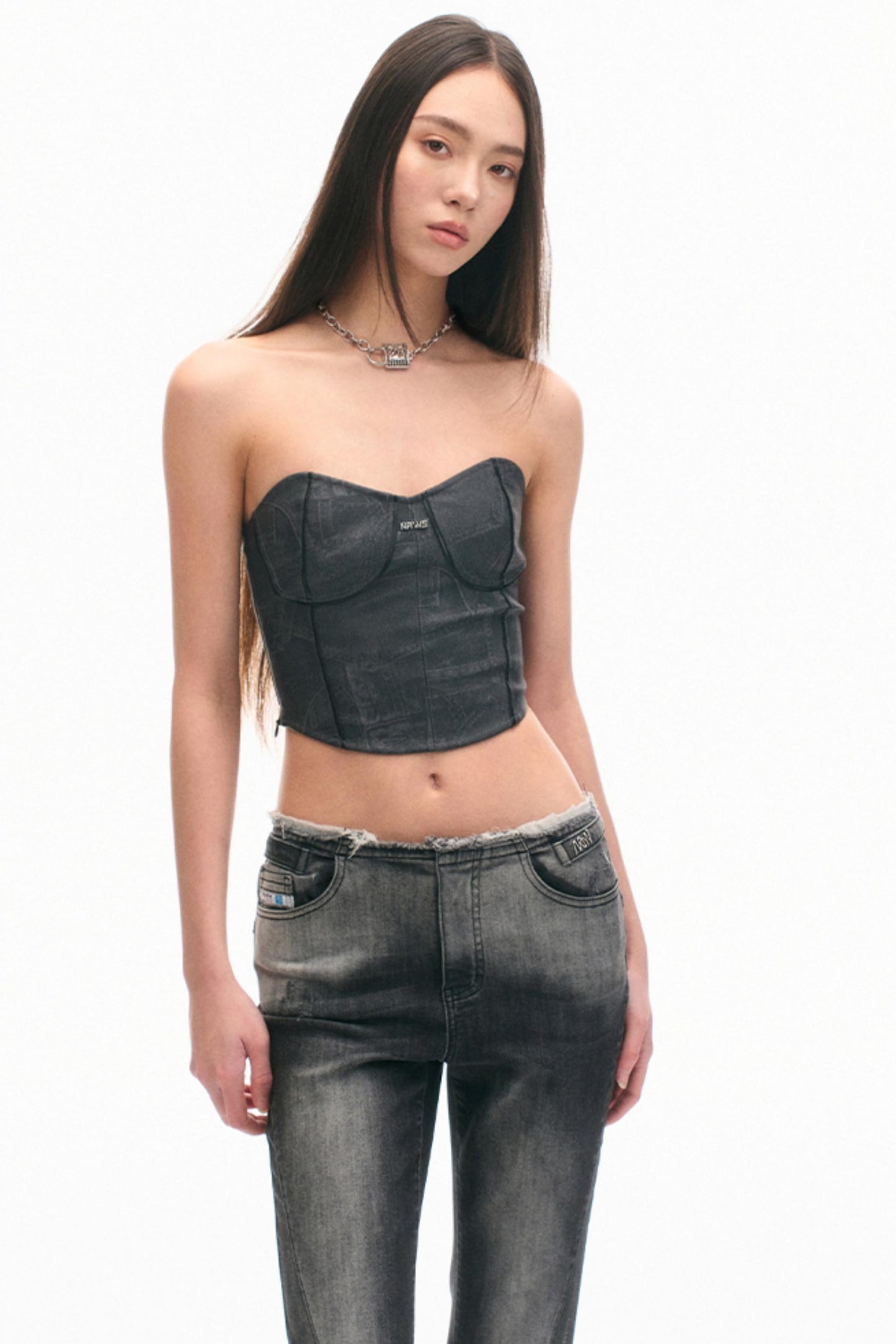 Cool Gray Leather Top