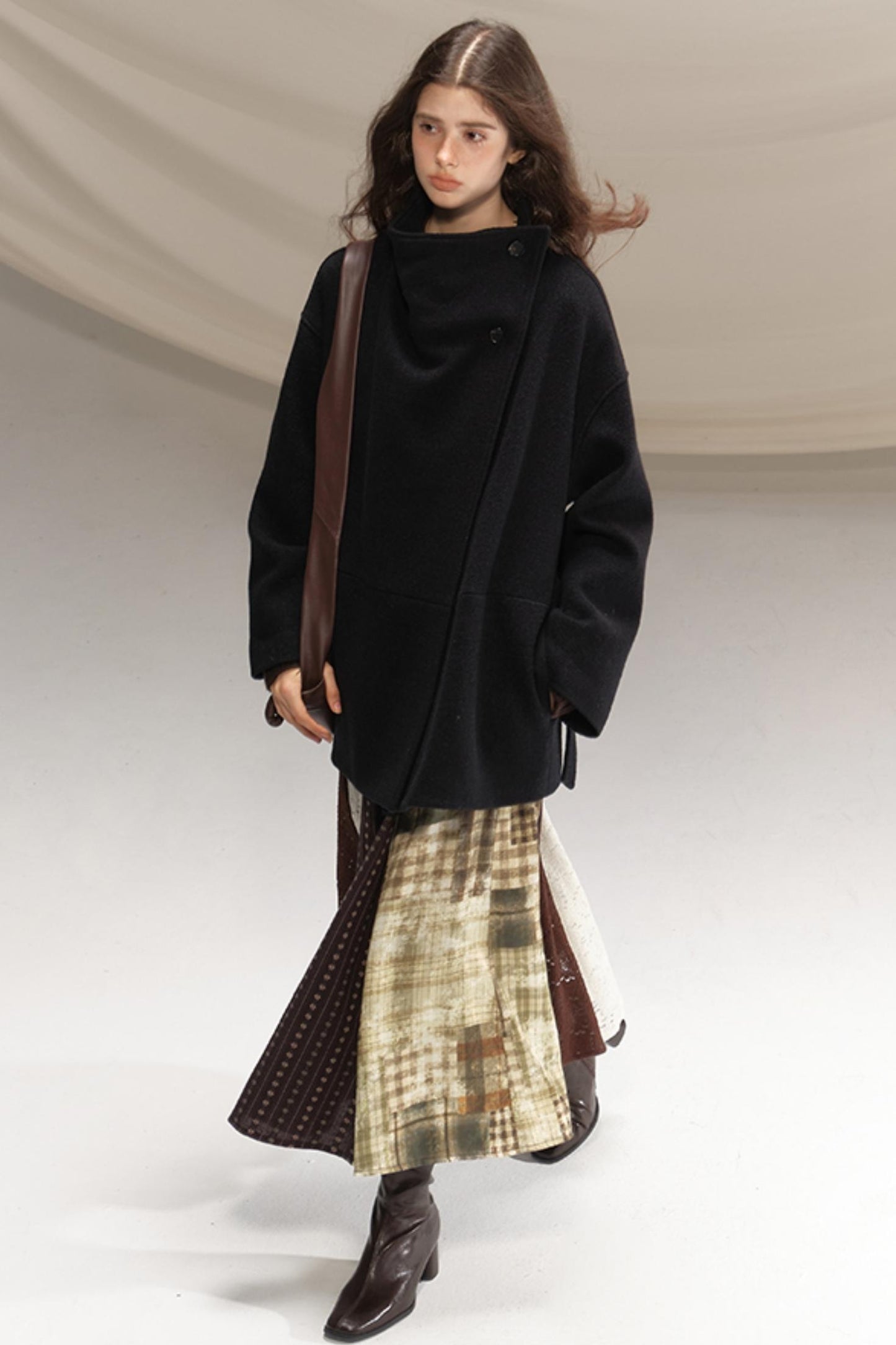 Silent Gallery Black Wool Coat