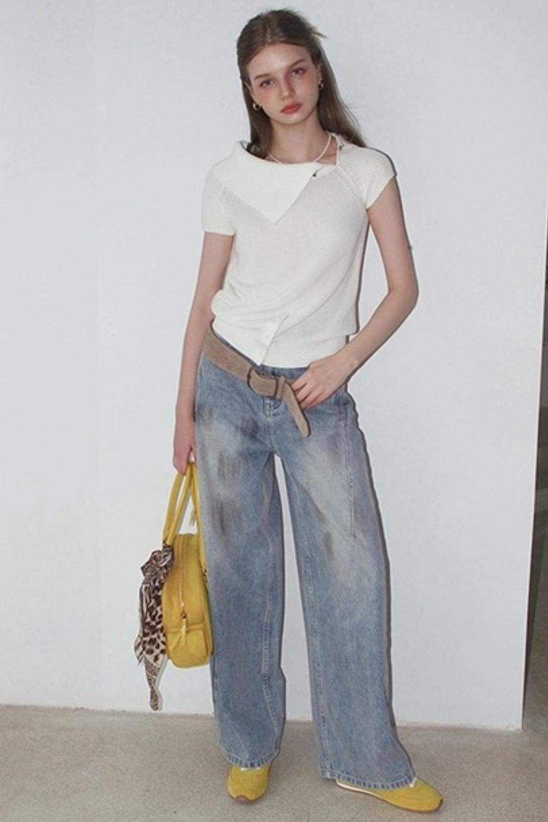 Stardust Color Distress Denim Pants