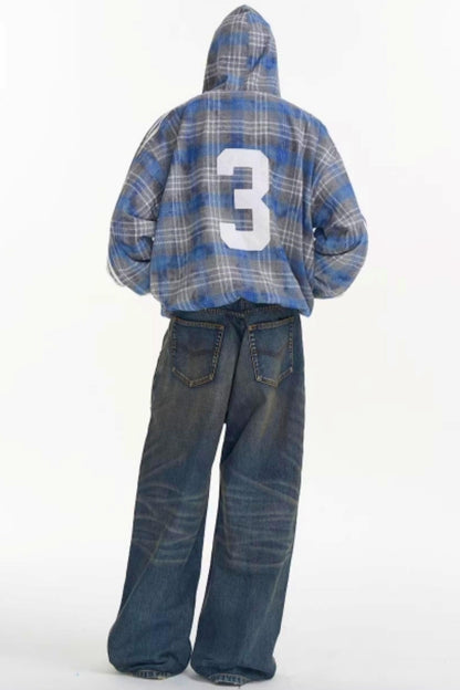Patchwork-Plaid-Pullover