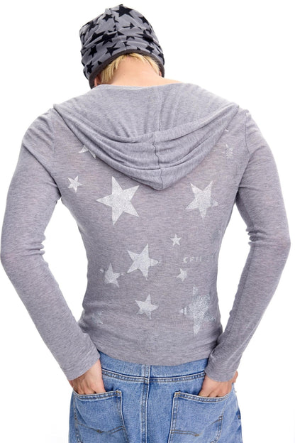 Pentagram Print Long-Sleeved Top