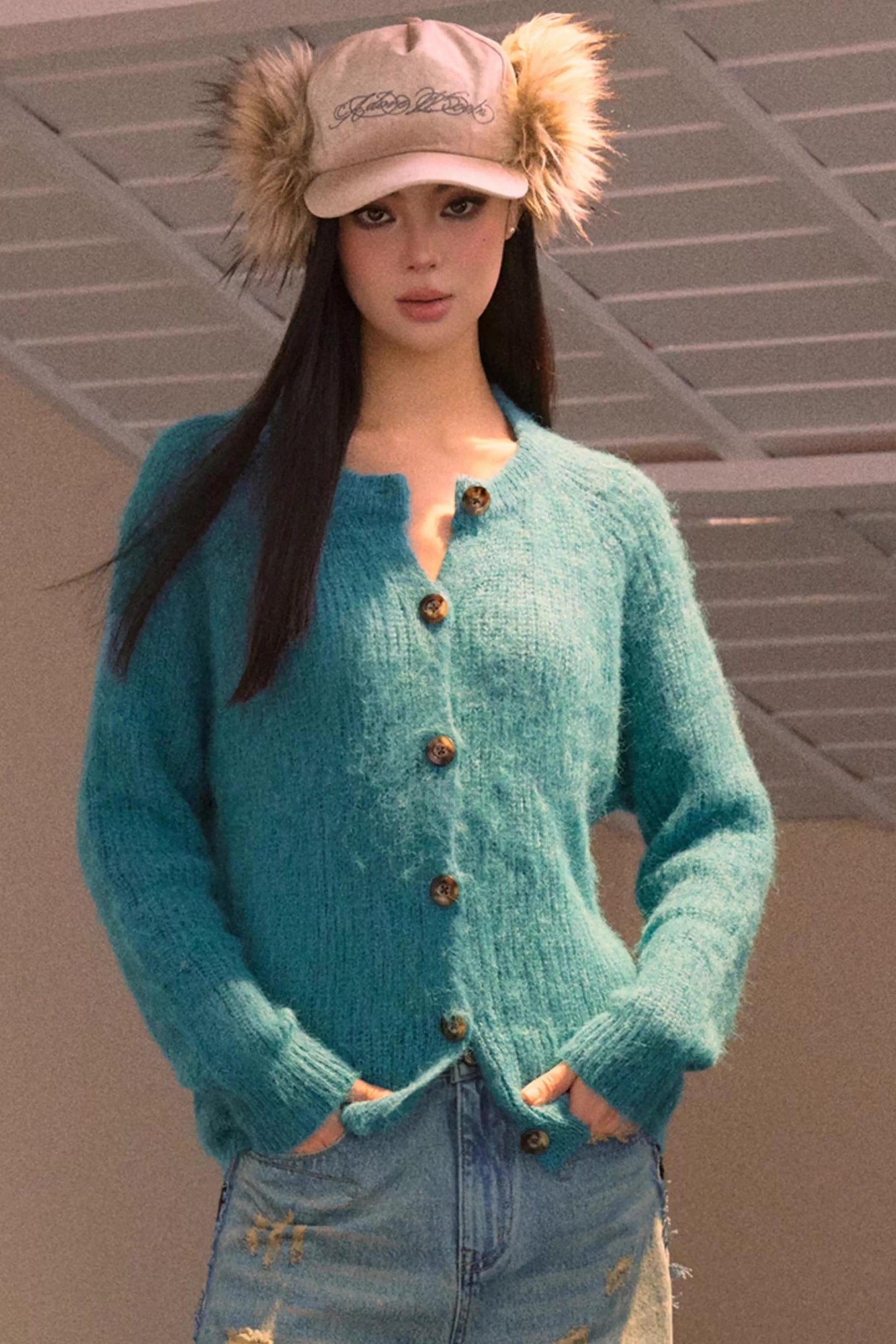 Vintage Sweet Fleece Cardigan