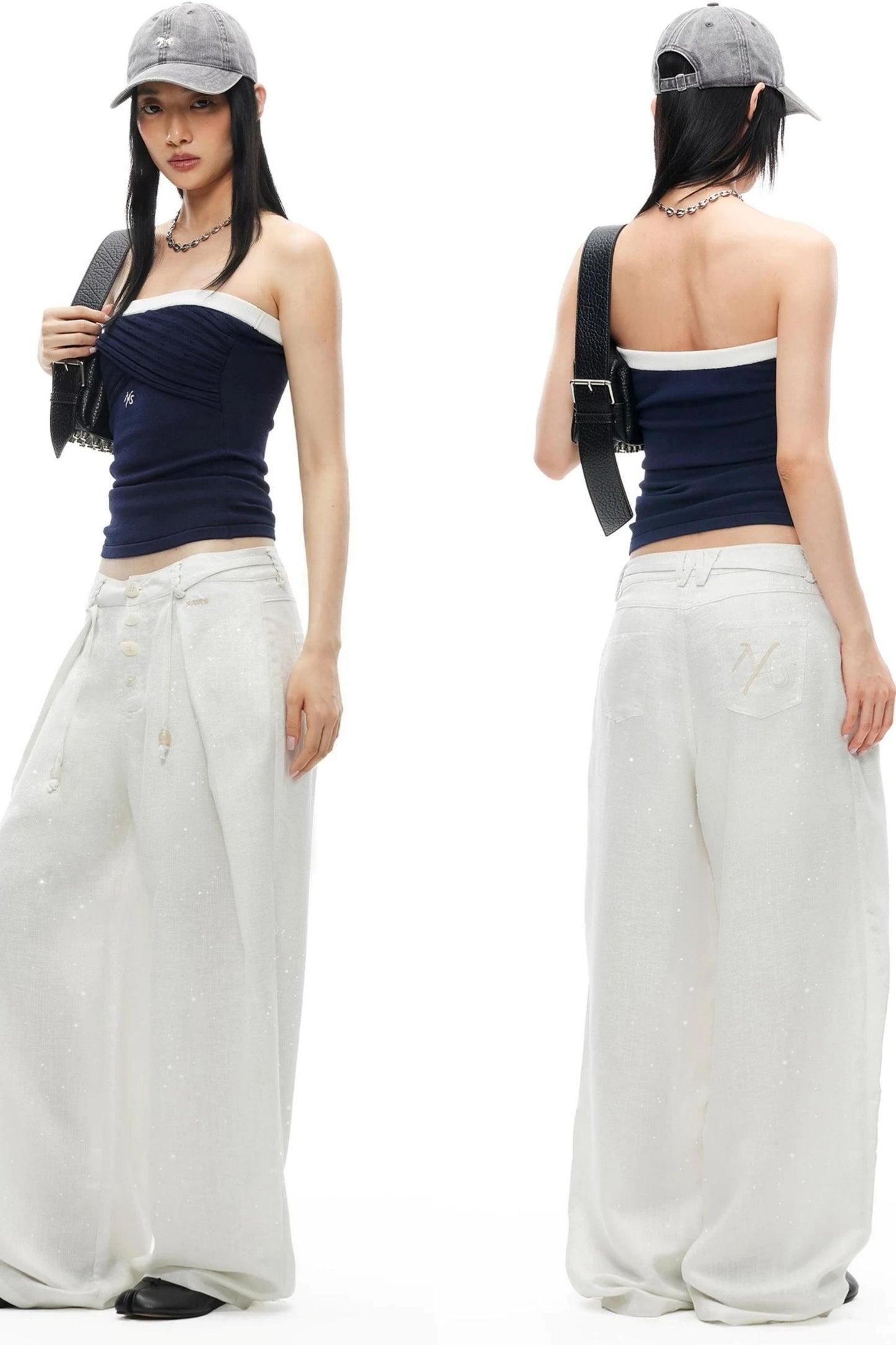 Lace Knit Ruched Vest