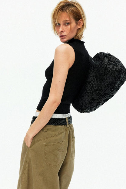 Multi-Color Mohair Knitted Vest