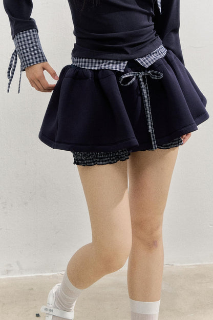 Comfort Bow Skirt Sweatshirt Set-Up