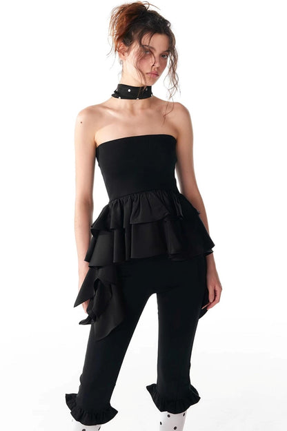 Summer Slim Ruffle Lace Top