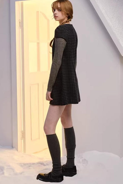 Green Plaid Wool-Blend Dress