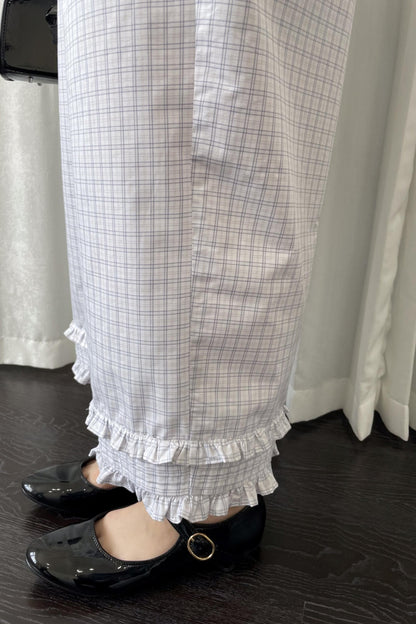 Lace Plaid Loose Fit Pants