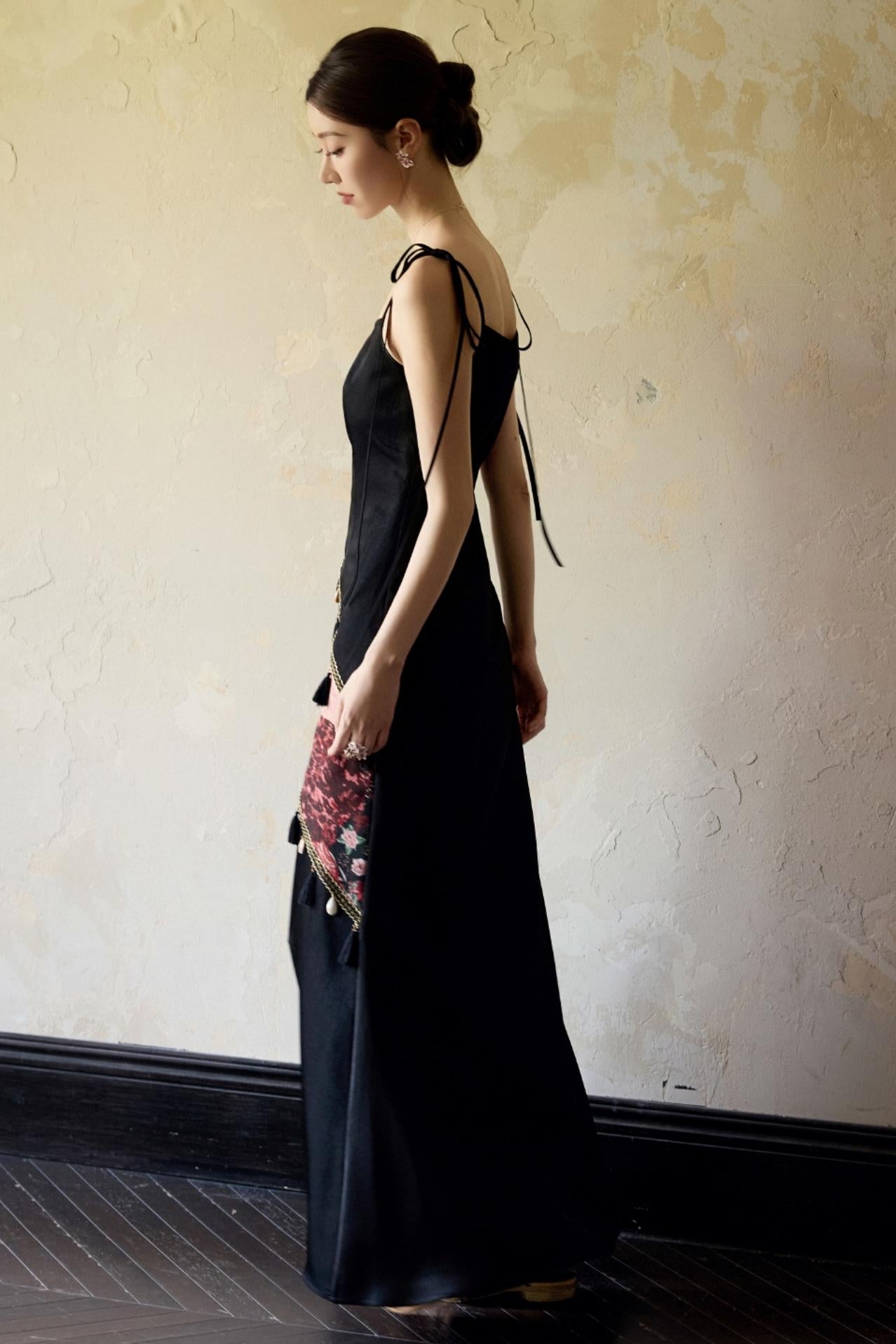 Slim Fit Vintage Black Sundress