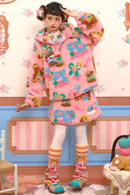 Custom Pink Sherpa Jacket