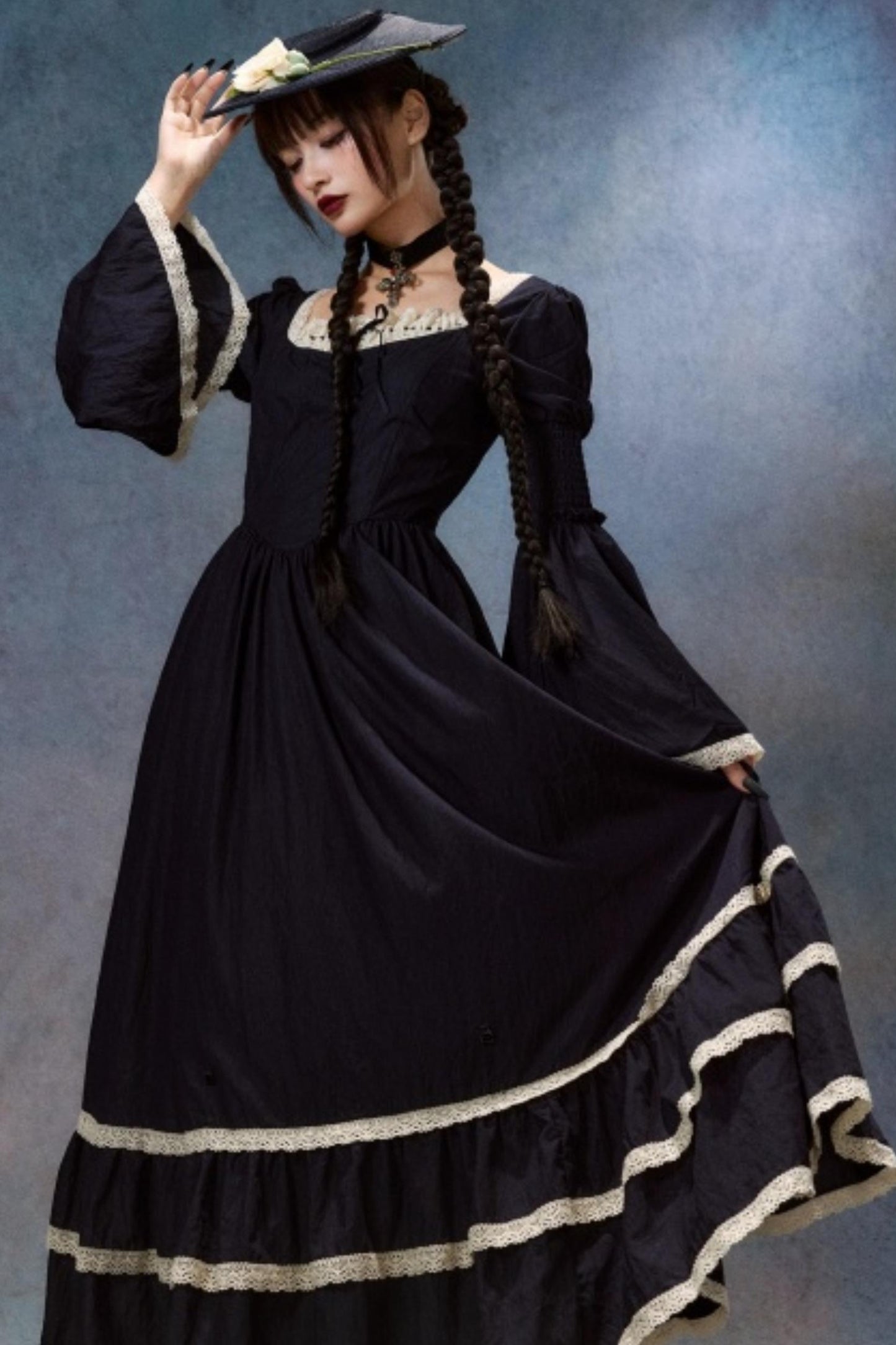 Dark Blue Lace Dress