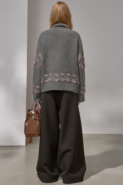 Diamond Pattern Knitted Cardigan Jacket