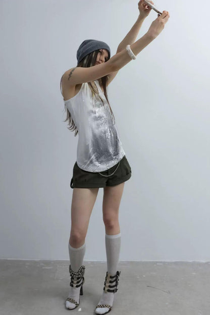 Retro Low-Rise Mini Anzugshorts