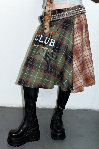 Punk Plaid Layered Skirt
