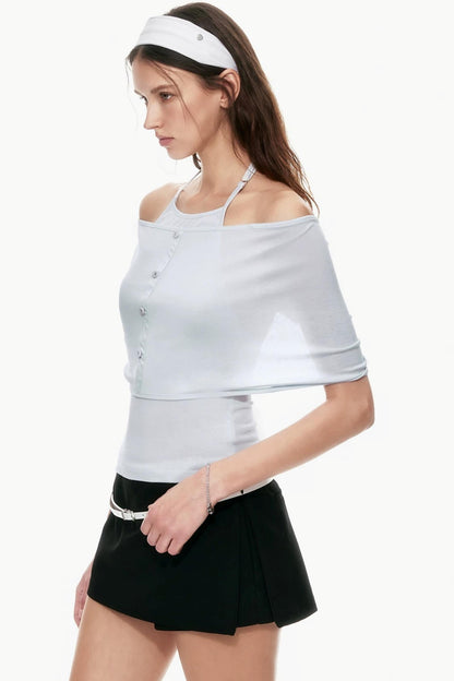 Halter Neck Cape Top Set
