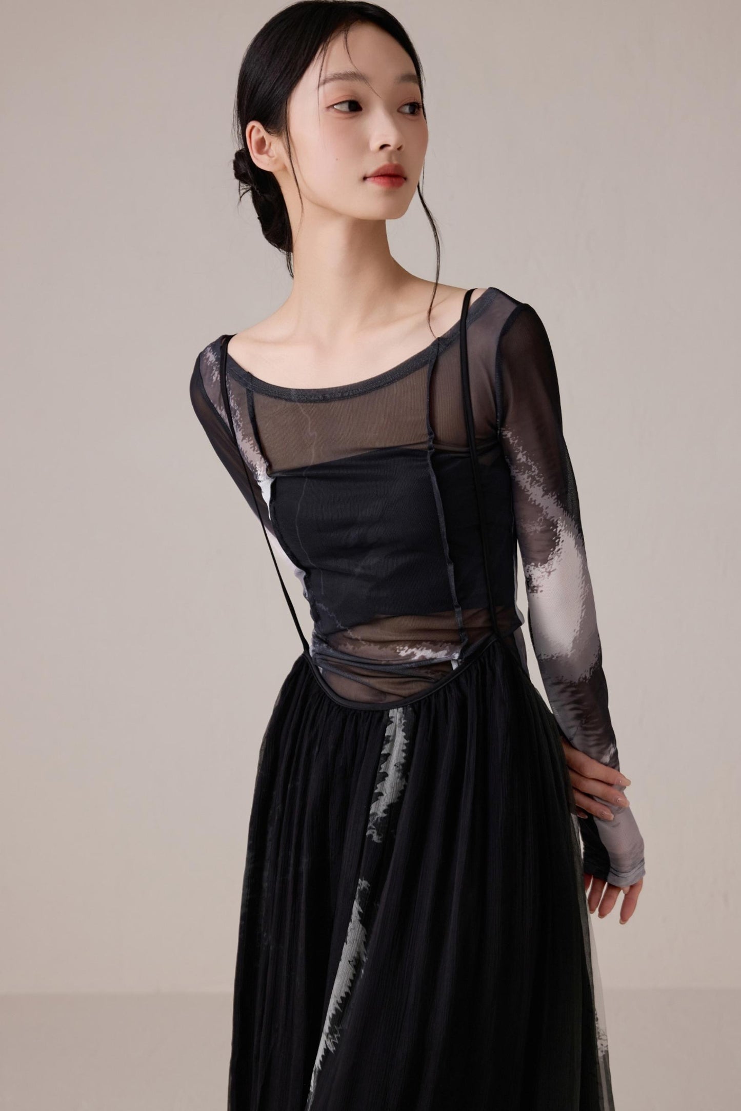 Chic Black Silk T-Shirt Dress