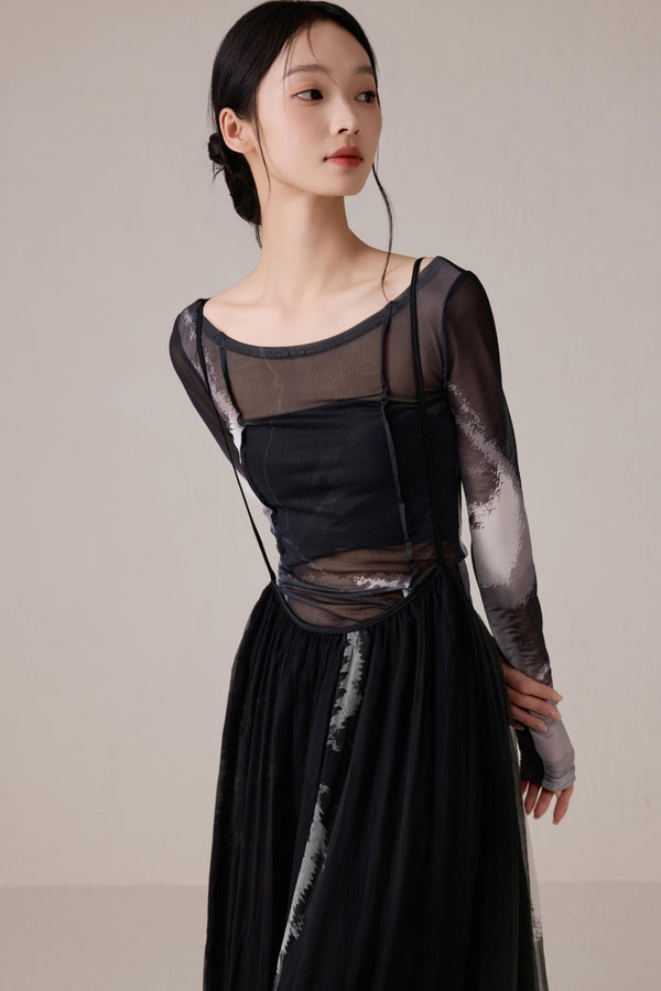 Chic Black Silk T-Shirt Dress