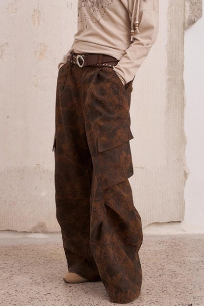 Vintage Print Cargo Pants