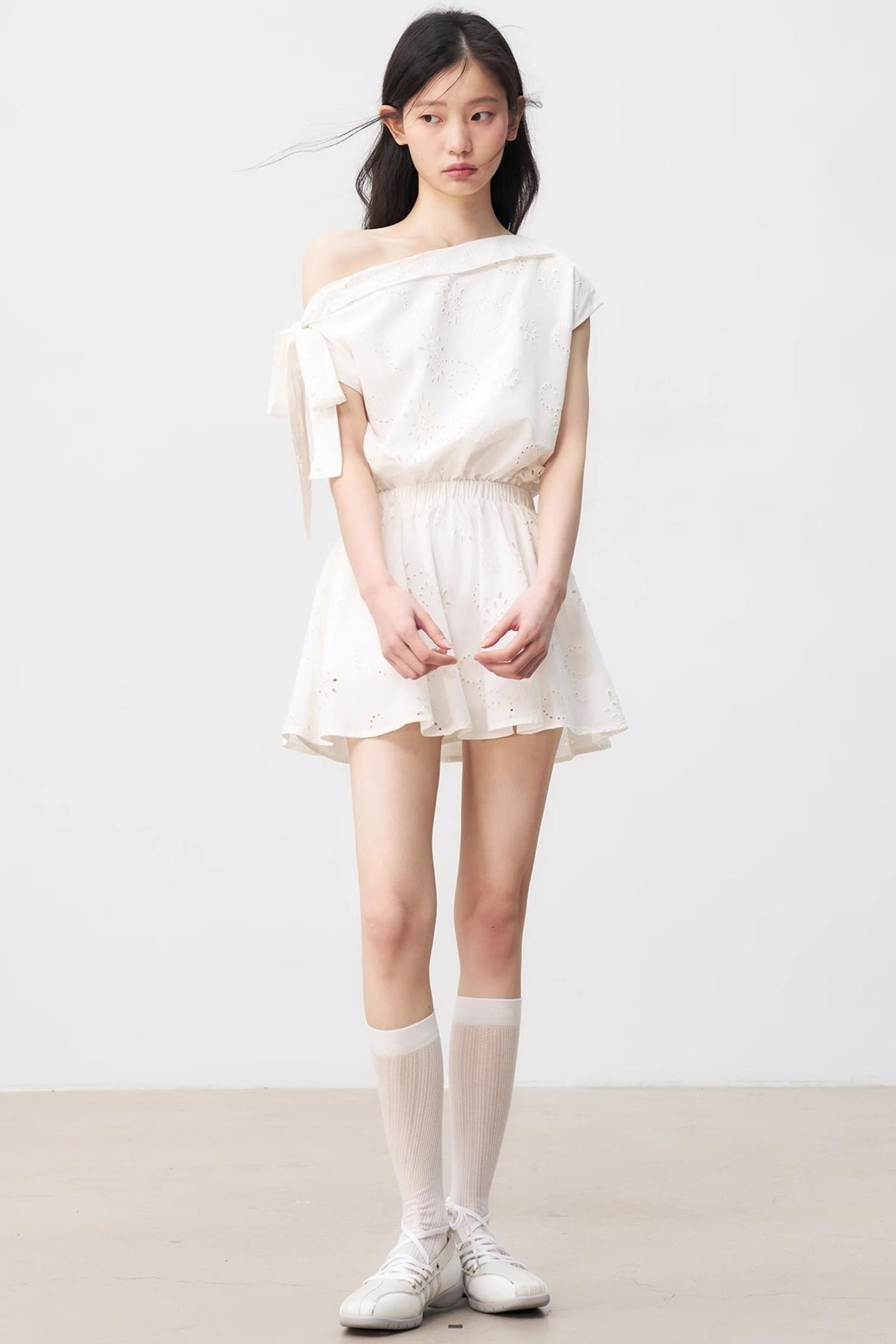 Floral Asymmetrical Shoulder Dress