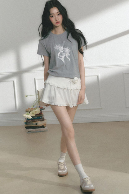 Floral Print Summer Short Sleeve Top