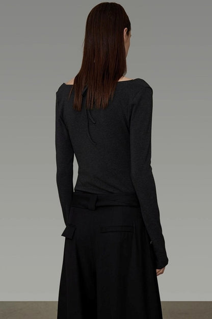 Irregular Neckline Knitwear