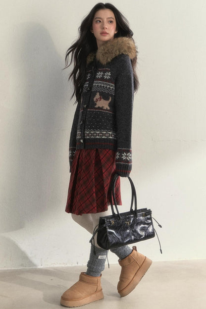 Retro Fair Isle Knitted Sweater Set-Up