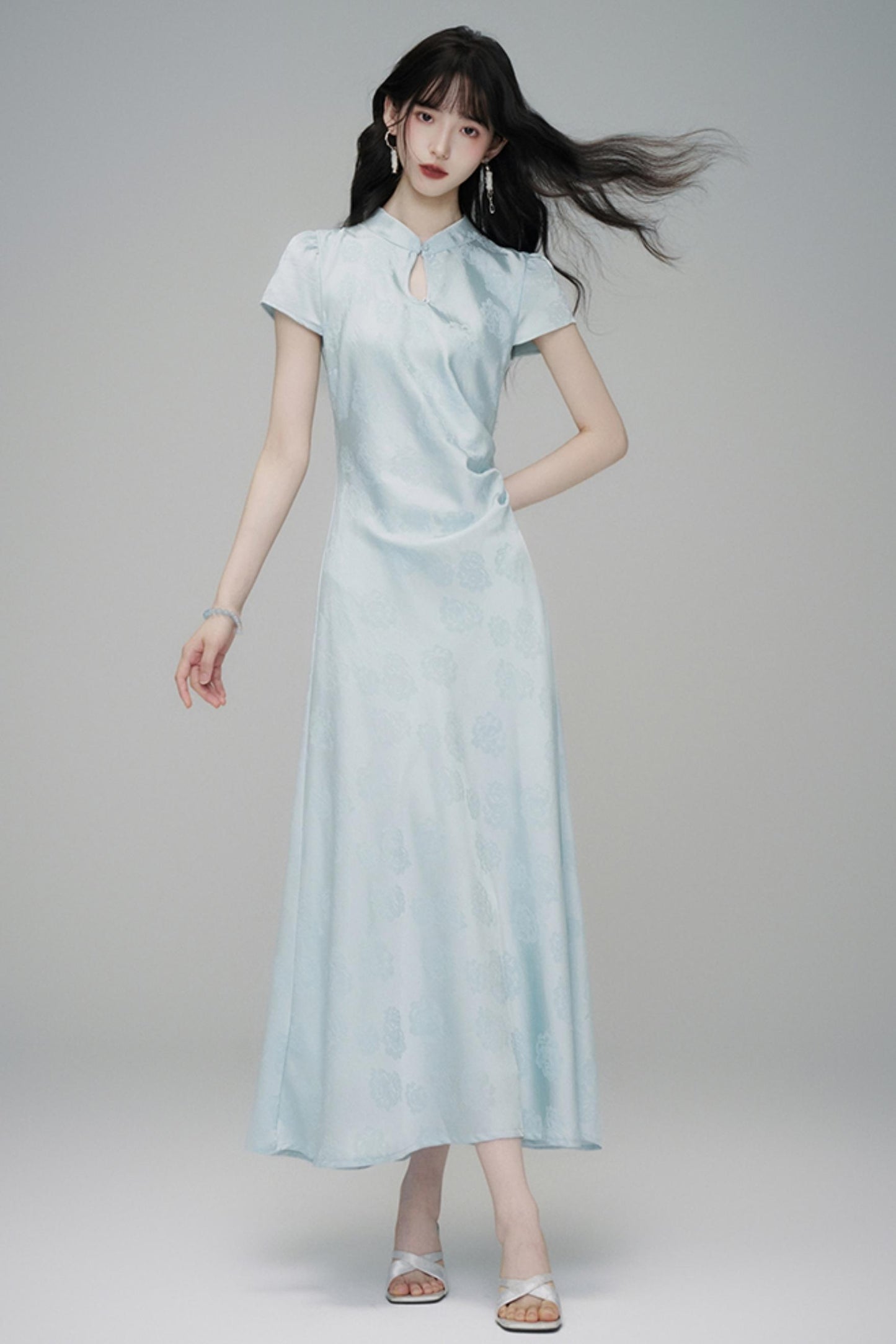 Chic Jacquard Summer Cheongsam Dress