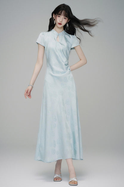 Chic Jacquard Summer Cheongsam Dress