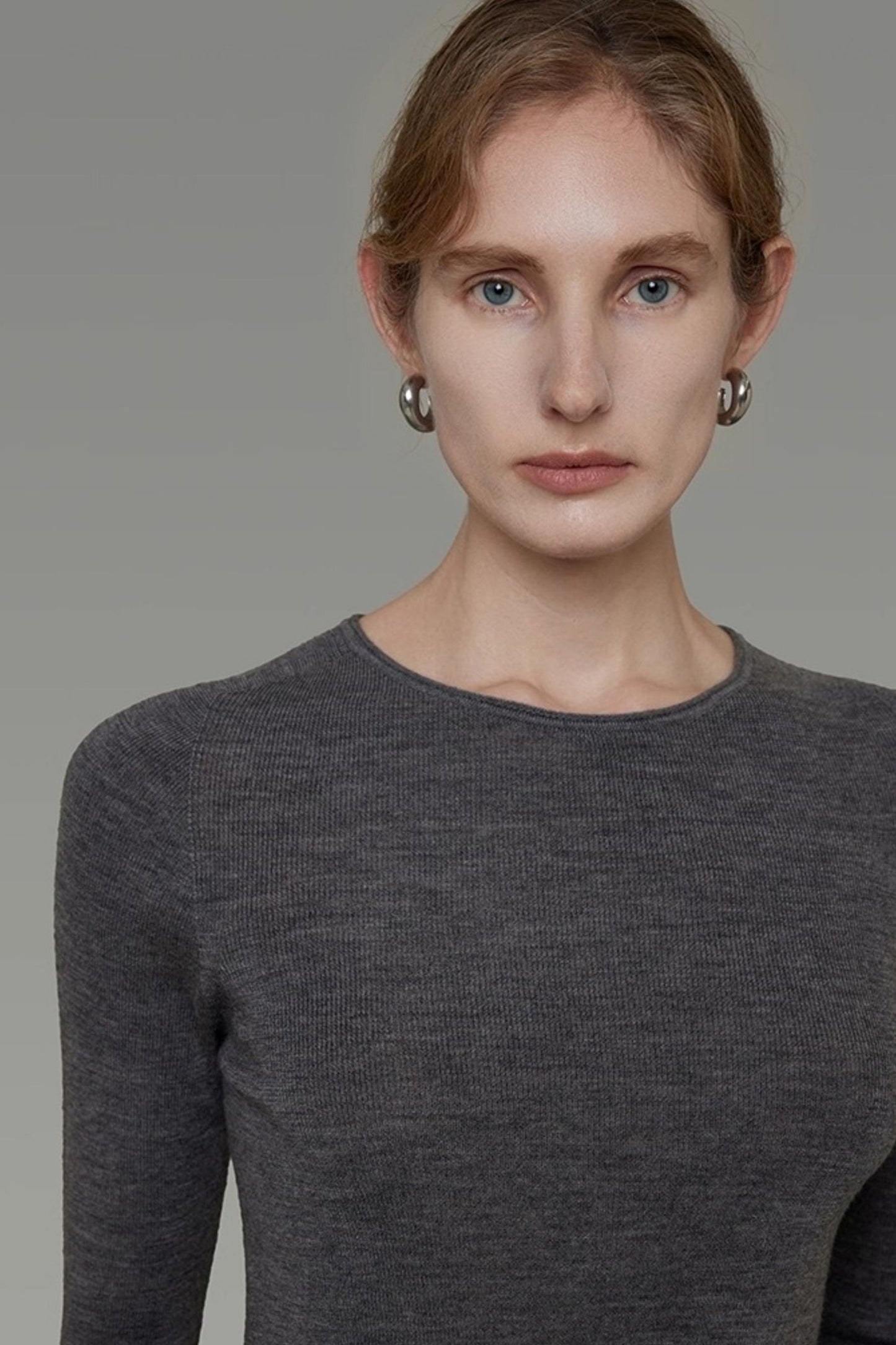 Wool Crew Neck Knitted Sweater