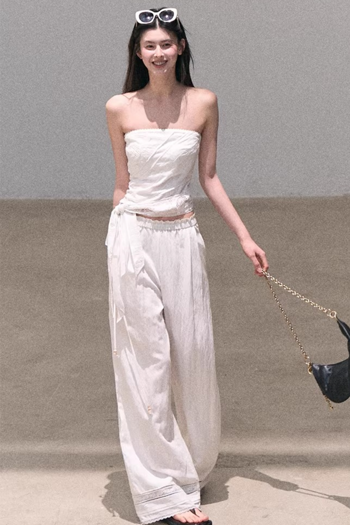 Lyocell Linen Hollow-Out Top Set-Up