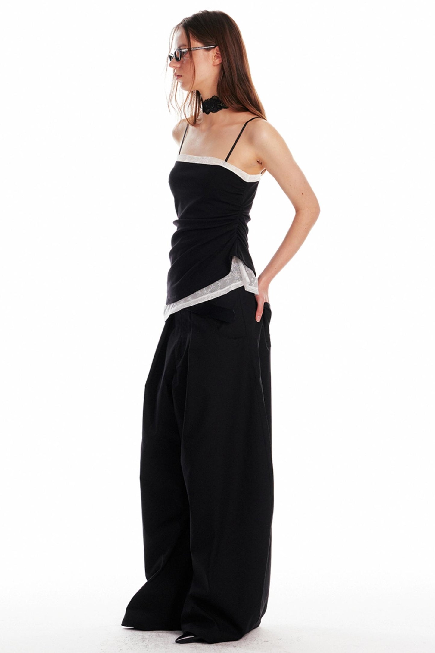 Pleated Lace Camisole