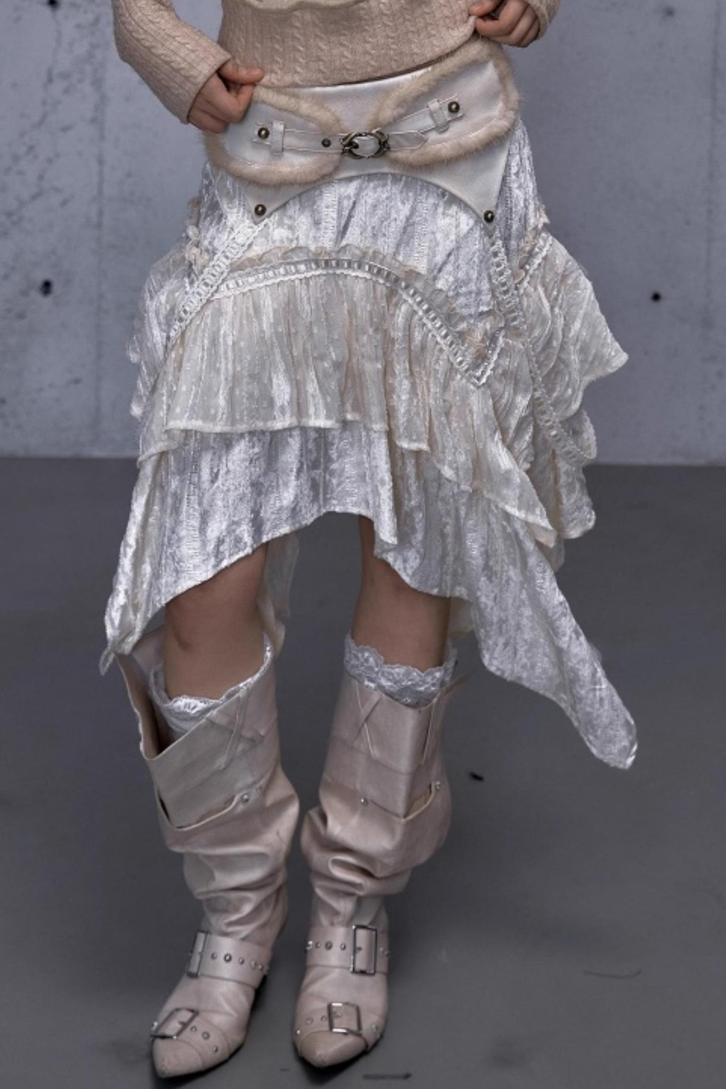 Retro Velvet Lace Skirt