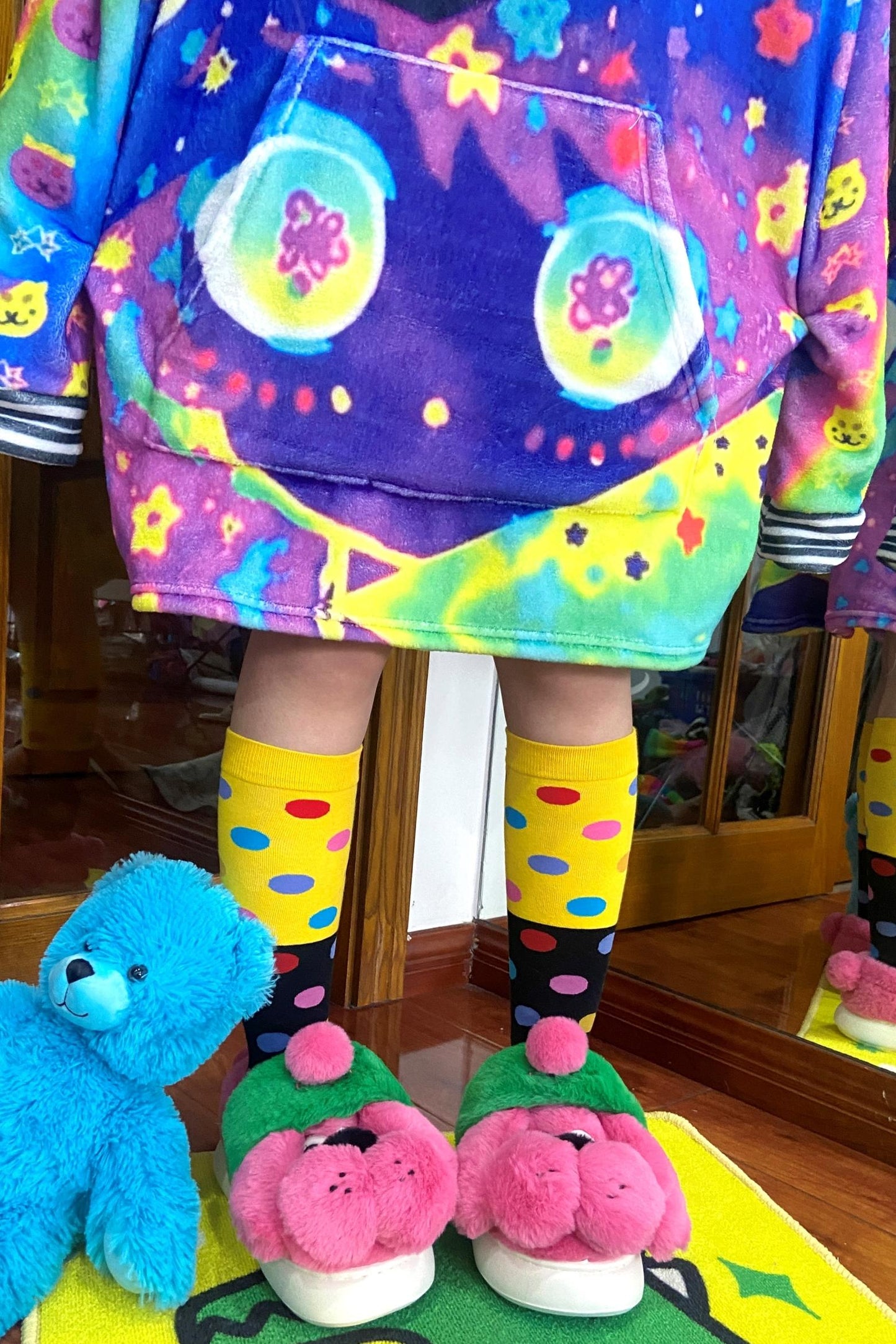 Color-Block Polka Dot Socks