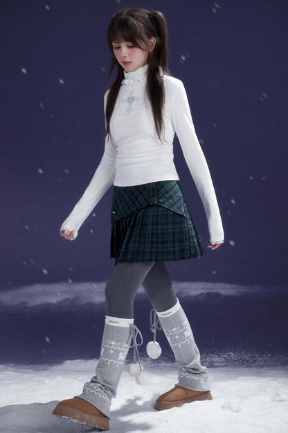 Versatile Dark Green Pleated Skirt