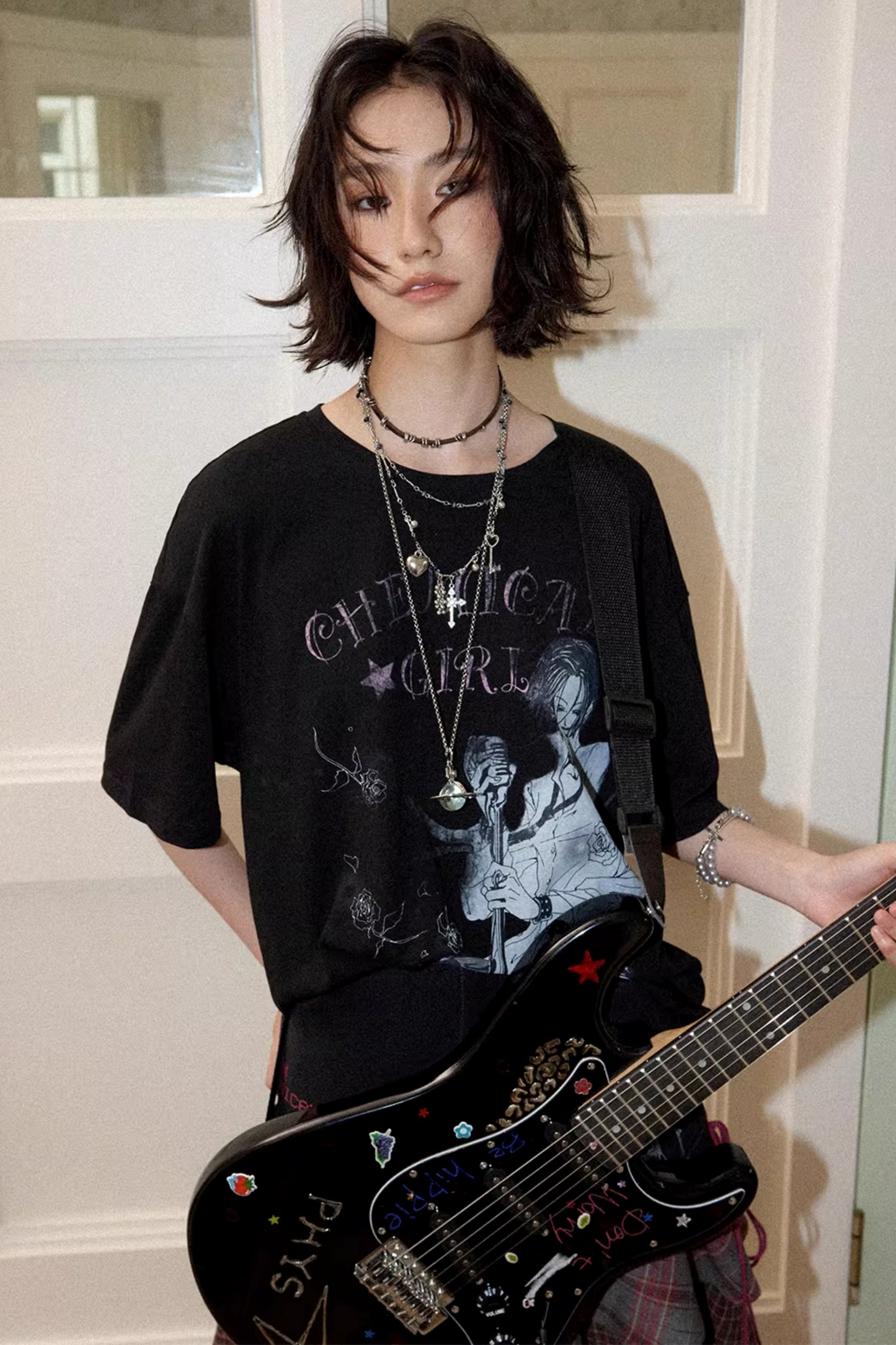 Retro Printed Embroidered Top