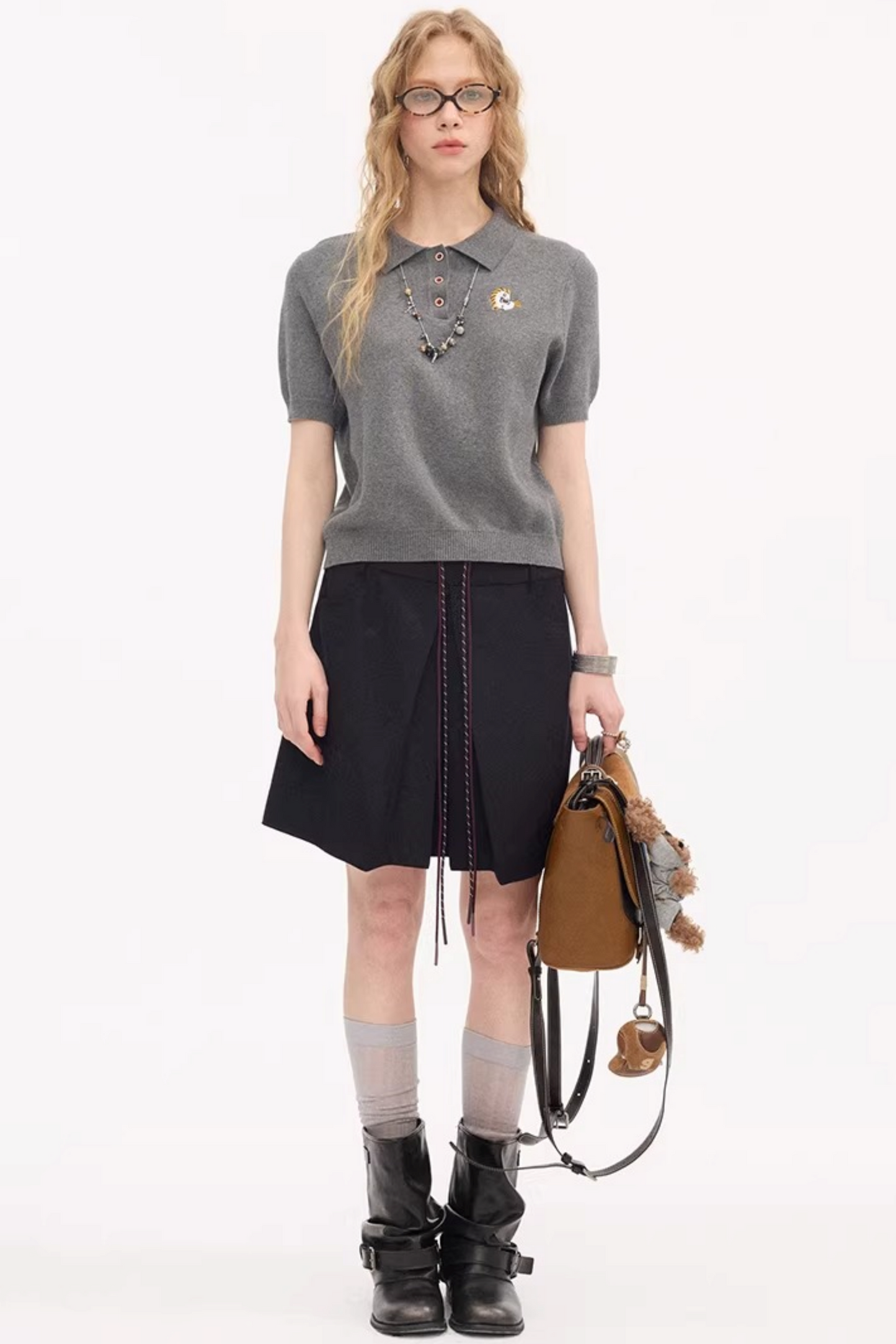 Braided Pony Knit Sweater Set-Up