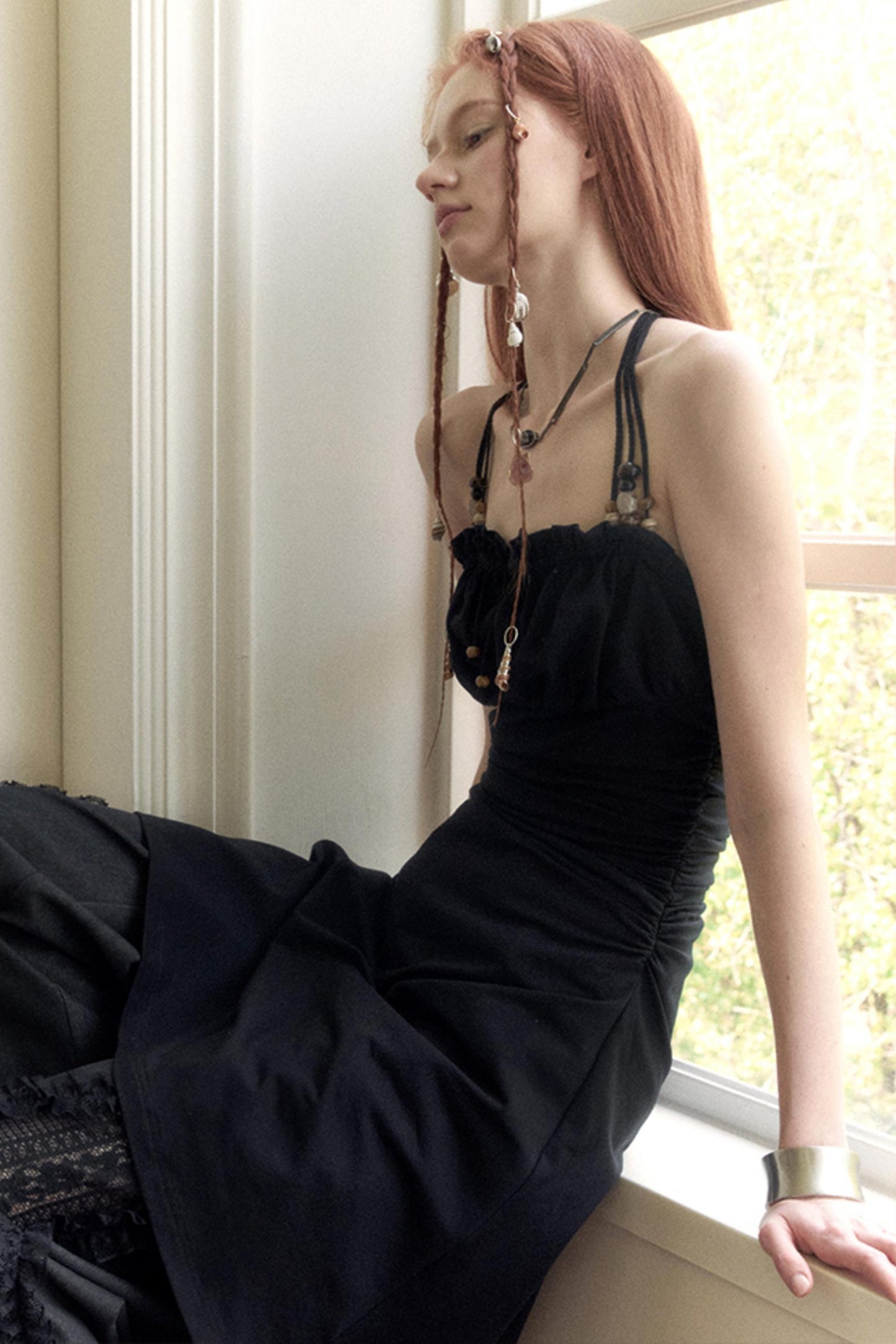 Black Beaded Summer Dress