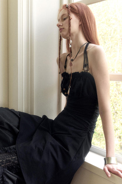 Black Beaded Summer Dress