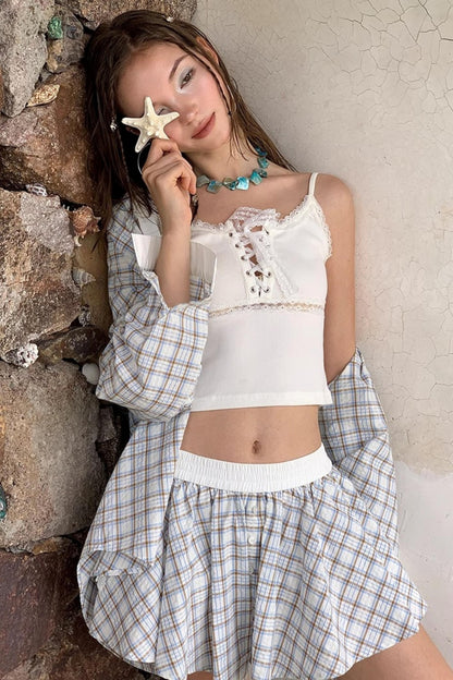 Blue Lace Casual Set-Up