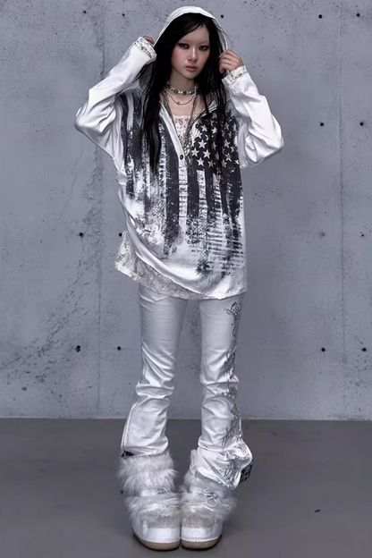 Rebellious Lace Hooded Top