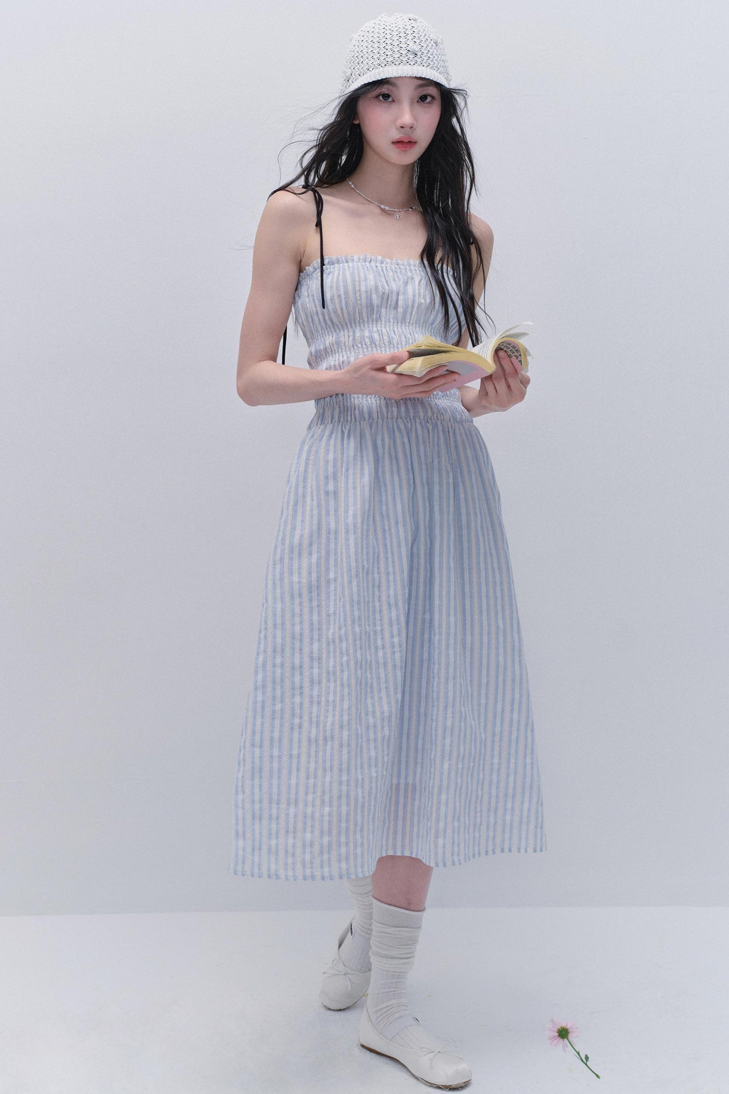 Striped Halter Maxi Dress