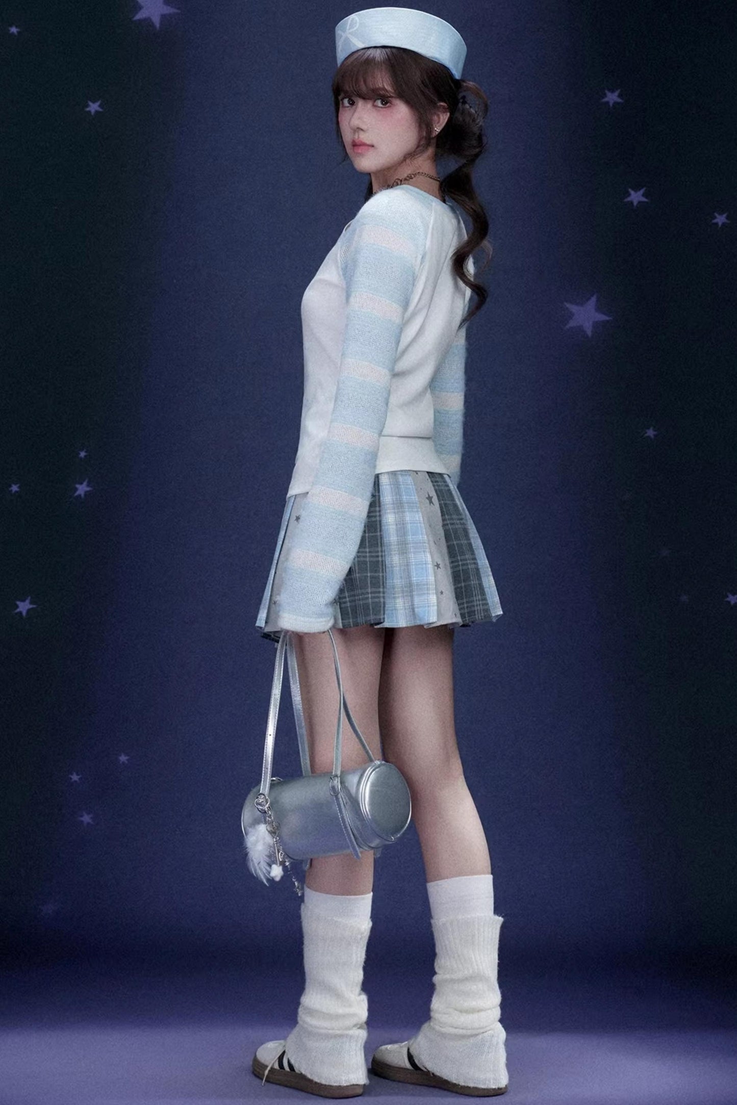 Energetic Blue Striped T-Shirt