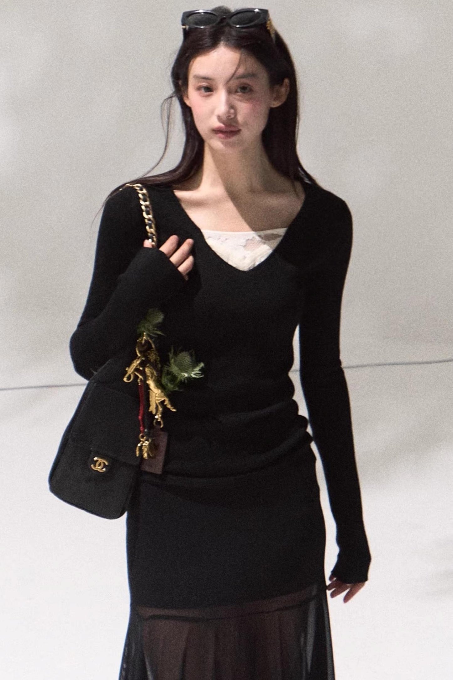 V-Neck Slim Casual Knit Sweater