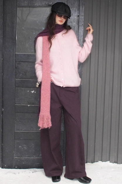 Elf White Wool Cashmere Cardigan Set-Up