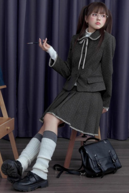 Polka Dot Tweed Coat Set-Up