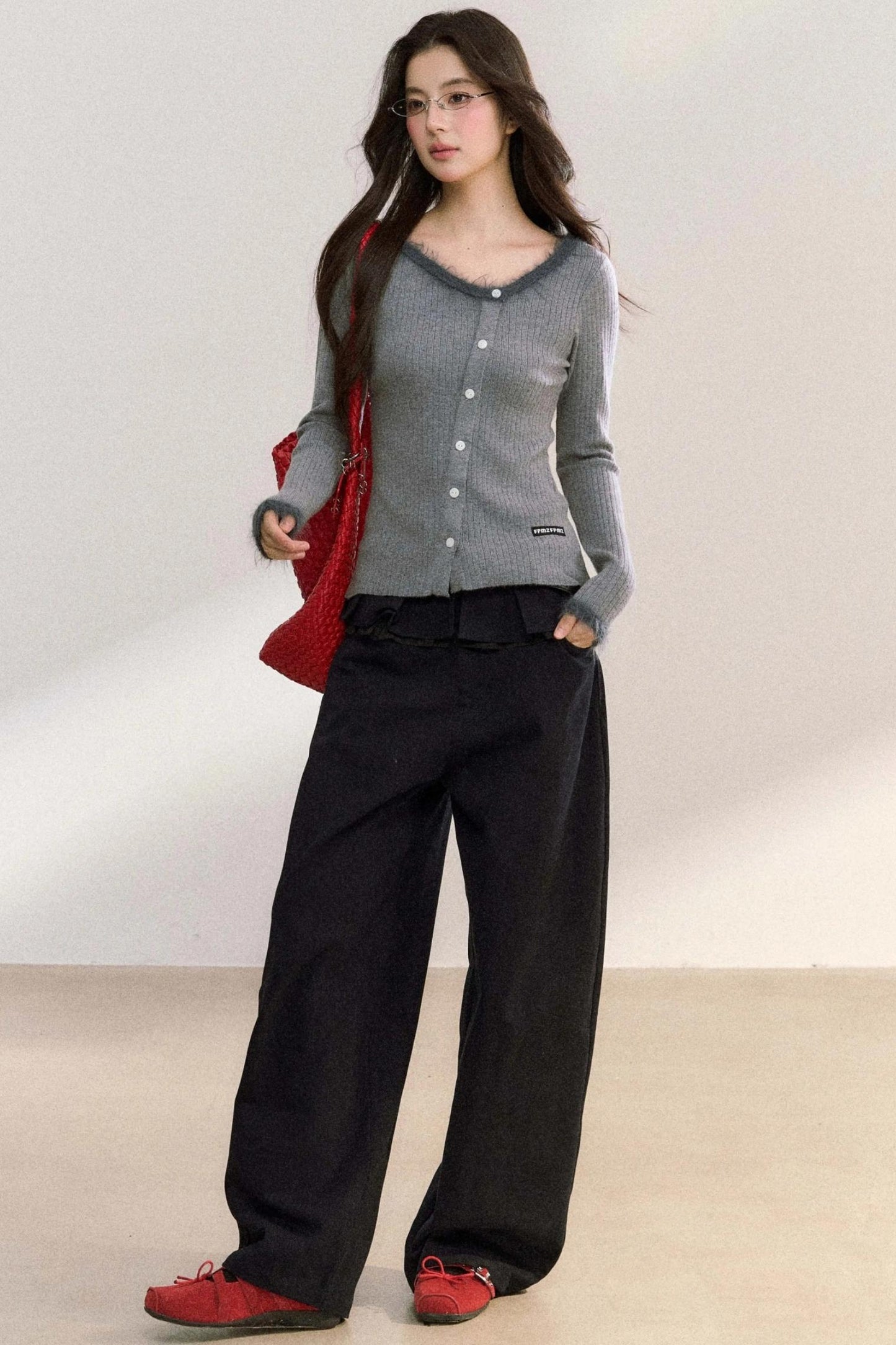 Skirt Curtain High-Waisted Loose Pants